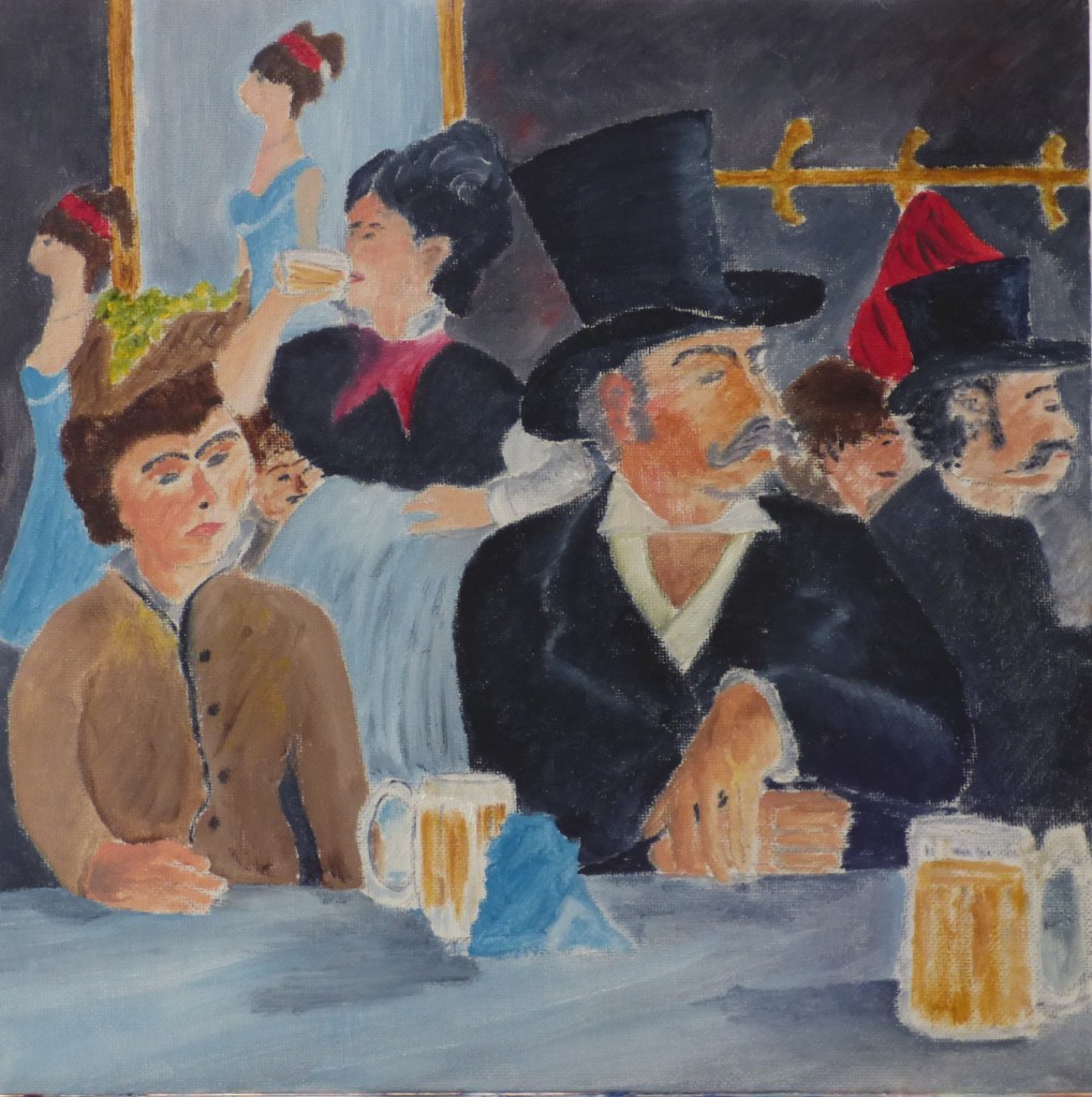 A liberal interpretation of the Cafe Concert by Edouard Manet